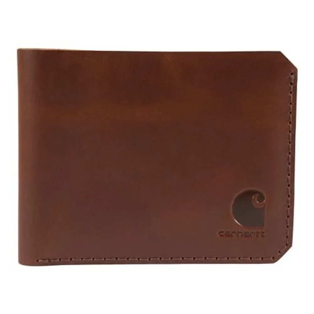 Carhartt Craftsman Bifold Wallet Men's One Size Brown Leather Card Slots NLW383
